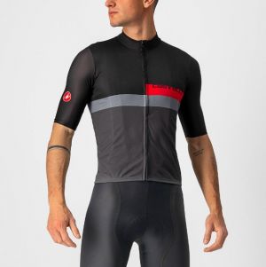 Castelli pánský dres A Blocco,  light black/red-dark gray